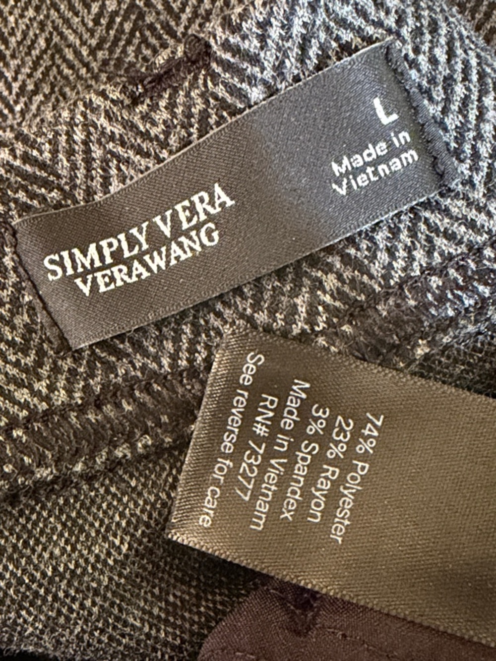 Simply Vera Vera Wang Black & Gray Pinstripe Flare Pants - Picture 2 of 3